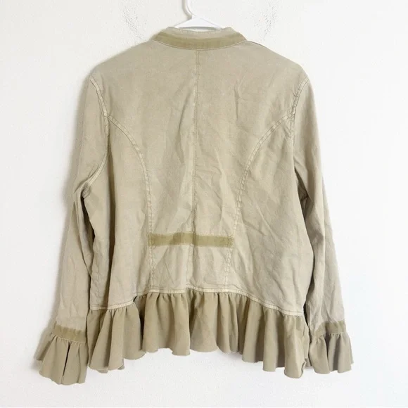 Sundance Beige Ruffle Hem button up Jacket - Picture 4 of 4